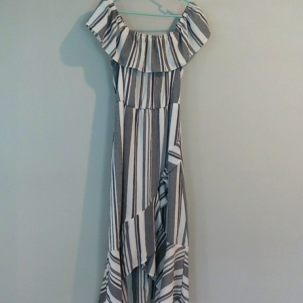 High-low off shoulder dress